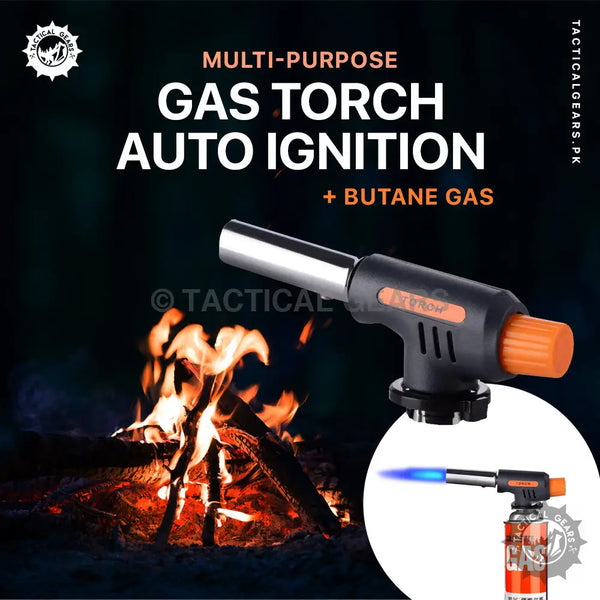 Multi-purpose gas torch with auto ignition and butane gas for versatile use