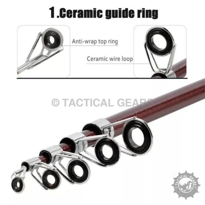 Mini Fishing Rod 6ft with telescopic design and ceramic guide rings for easy fishing