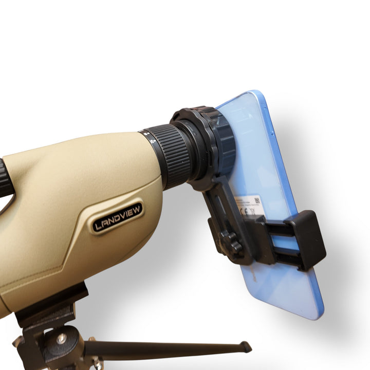 Spotting scope kit with mobile clip and tripod for birdwatching and nature observation