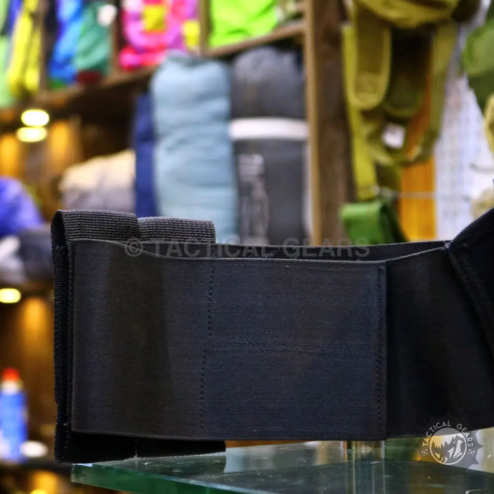 Black elastic waist belt with multiple pouches, ideal for Concealed Belly Band Holster