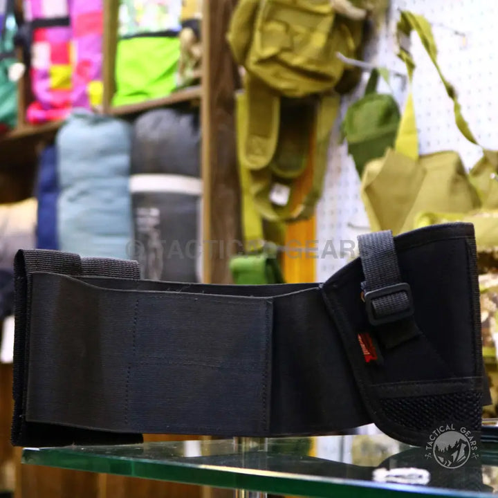 Black tactical belt with pouches and adjustable strap for Concealed Belly Band Holster