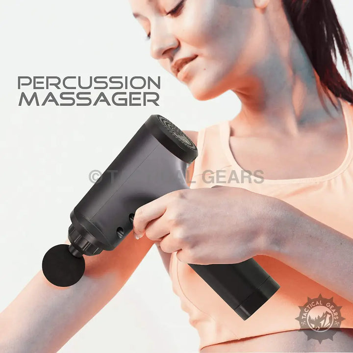 Black Cordless 12 Volt Deep Tissue Percussion Massager for Pain Relief and Muscle Relaxation