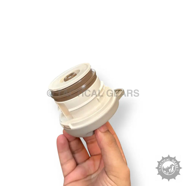 Beige and brown stainless steel thermos lid with pour spout for D.Kadi 2L Hot and Cool Thermos Set