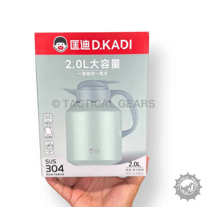 Light green stainless steel Kadi 2L hot and cool thermos carafe for hot or cold drinks