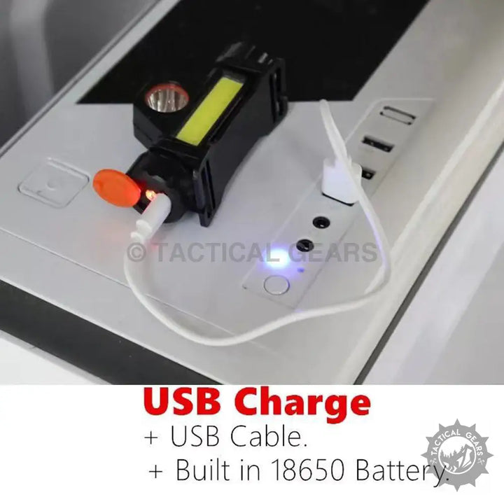 Rechargeable Detachable Magnetic LED Headlamp with built-in 18650 battery for hands-free lighting