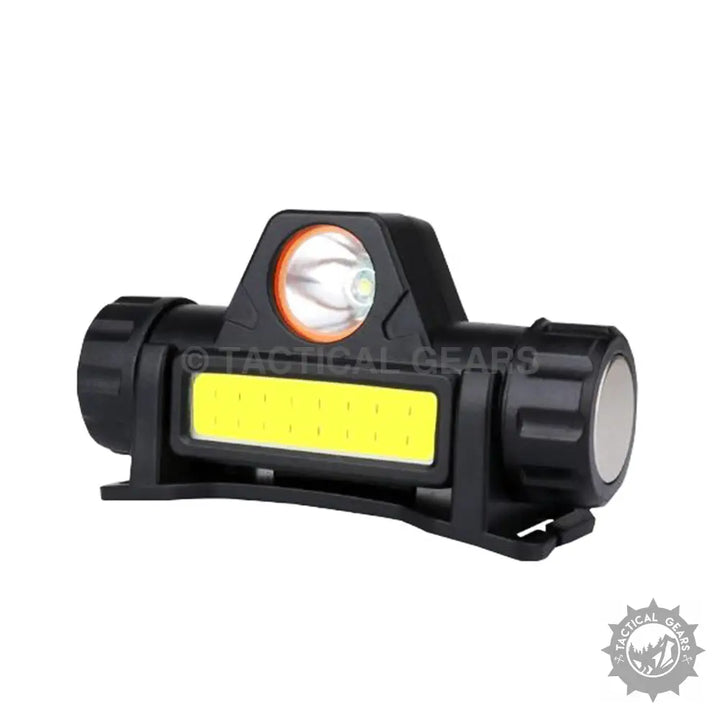Detachable Magnetic LED Headlamp with main spotlight and COB side light on magnetic base
