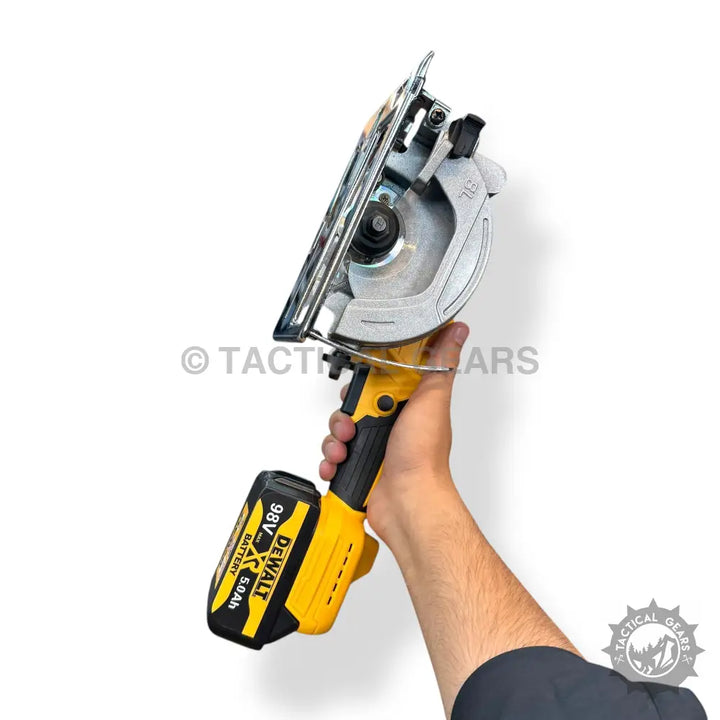 Cordless circular saw with yellow and black body in DeWalt complete tools set