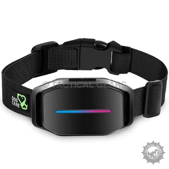 Black Dog Collar with Smart Bark Controller and LED Light Bar for Bark Control