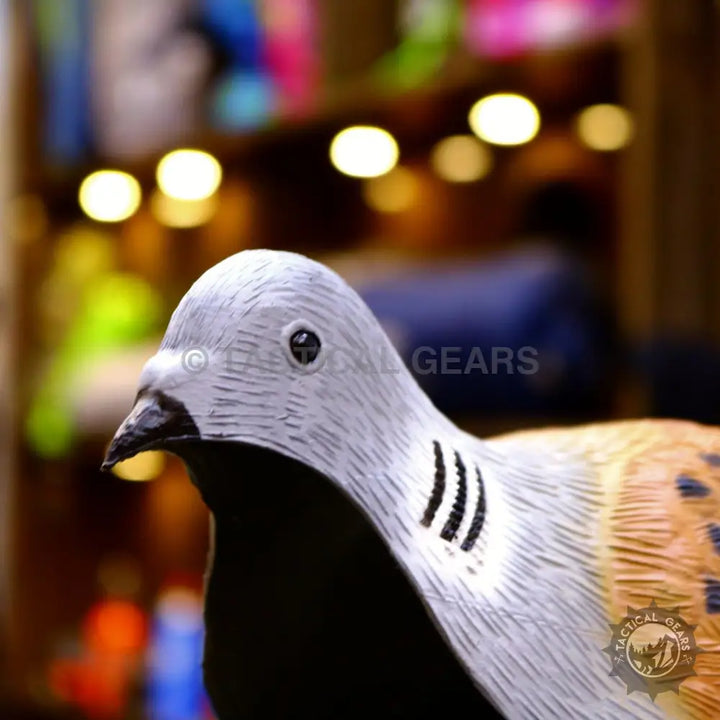 Realistic dove decoys with grey head and patterned brown and black body for hunting