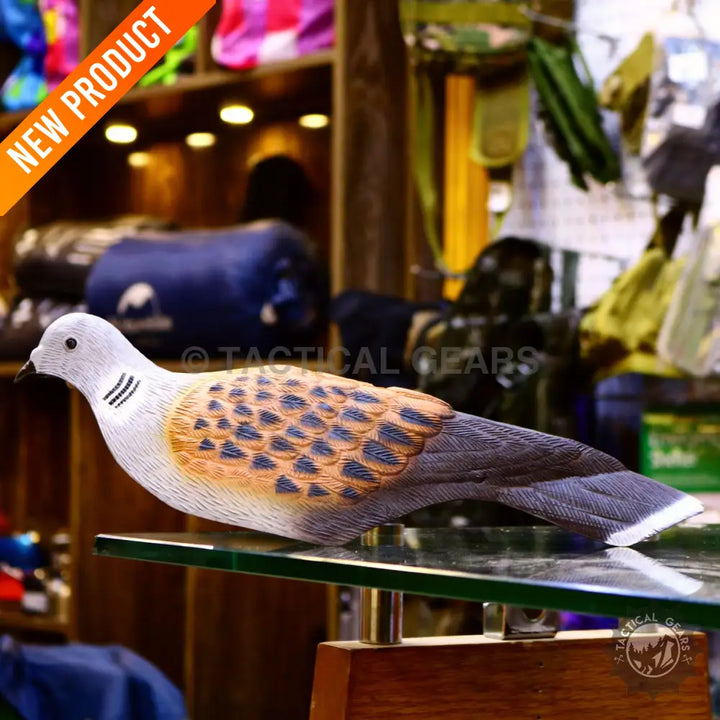 Lifelike Dove Labair Decoys featuring realistic feather patterns in shades of white, brown, and grey