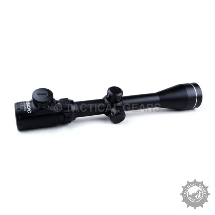 GAMO 3-9X40 Red/Green Illuminated Scope with black body, adjustment turrets, and silver ring