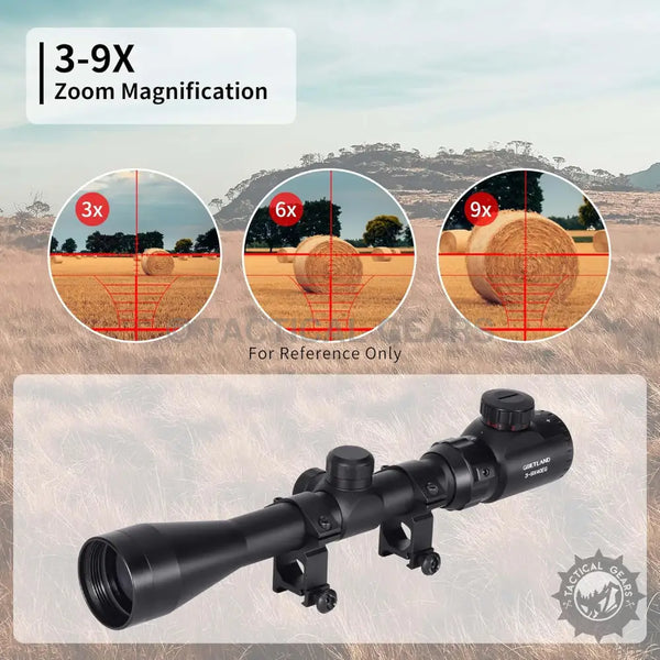 GAMO 3-9X40 Red/Green Illuminated Rifle Scope with 3-9X zoom magnification