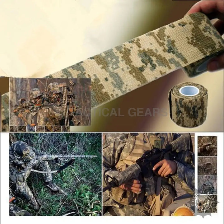 Stealth Camo-Tape camouflage self-adhesive wrap for hunting and tactical gear