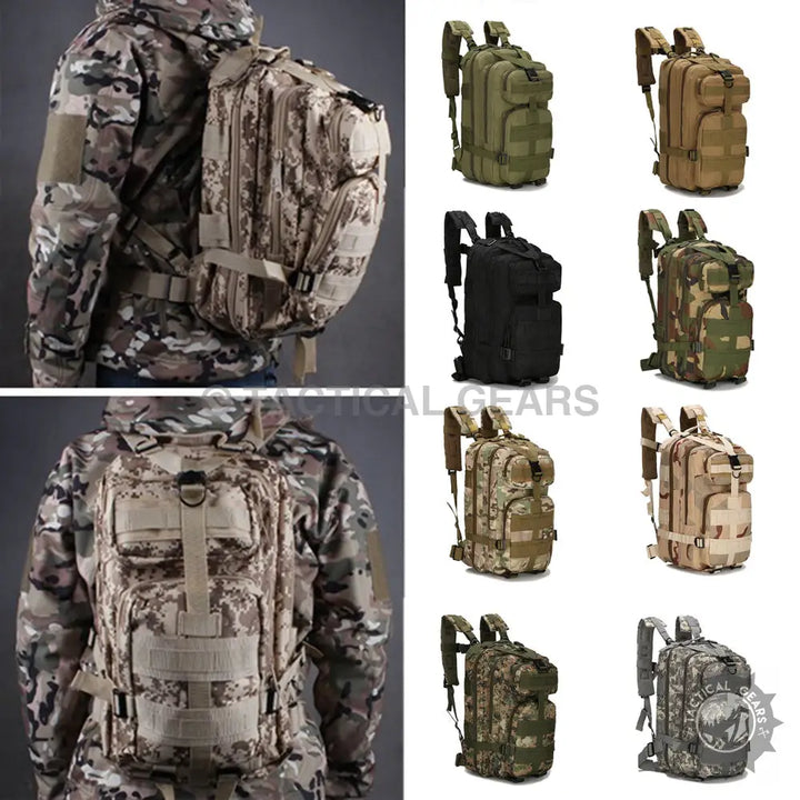 TacGear 30L Backpack with mesh straps, durable nylon, and beautiful colors Oxford camouflage