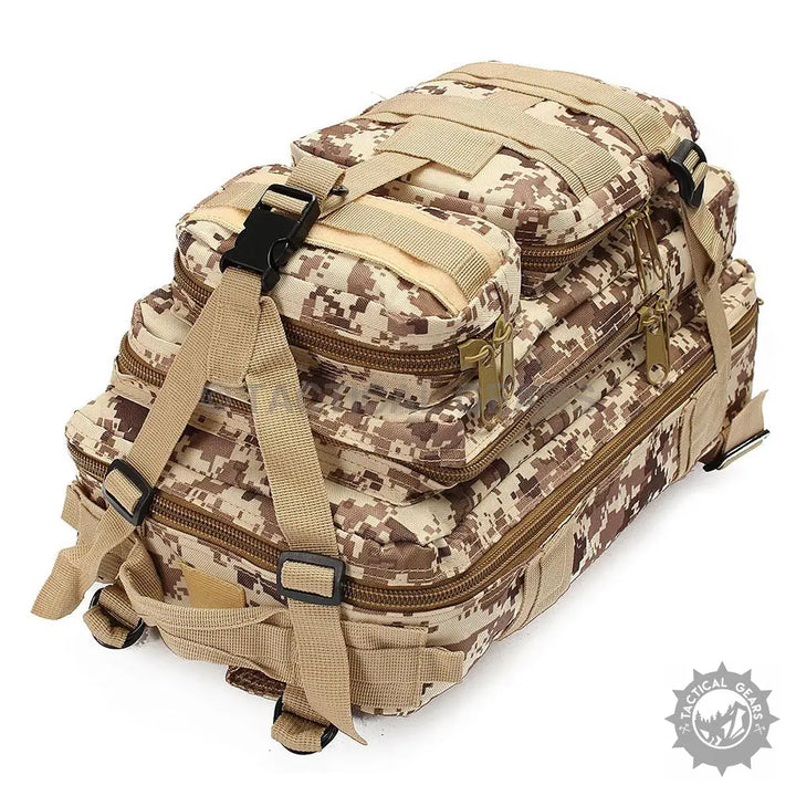 Desert digital camouflage TacGear 30L Backpack with mesh straps, durable nylon, beautiful colors Oxford
