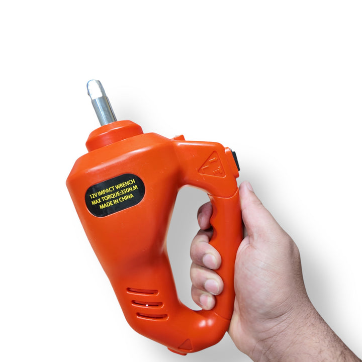 Orange 12V impact wrench with 350NM torque from Electric Car Jack Tool Set heavy duty