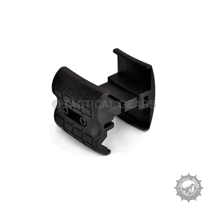 Black polymer tactical magazine coupler with textured grip for AK47 magazine coupling