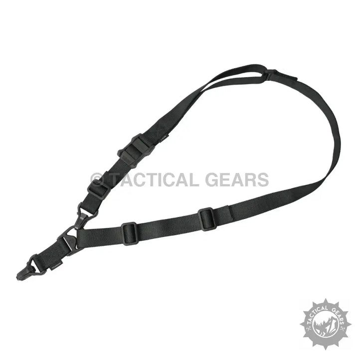 Black two-point adjustable MS3 sling with quick-release buckles for extreme resistance