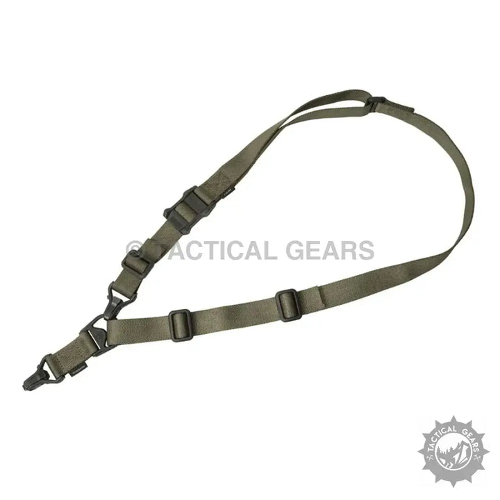 Olive green two-point rifle sling with quick-release buckles for MS3 sling extreme resistance
