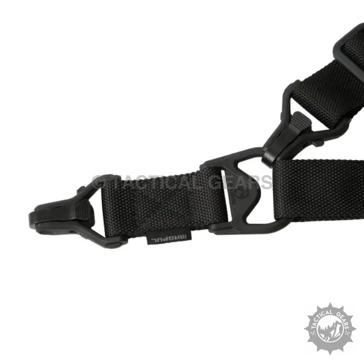 Black nylon tactical sling with quick-release buckles for MS3 sling with extreme resistance