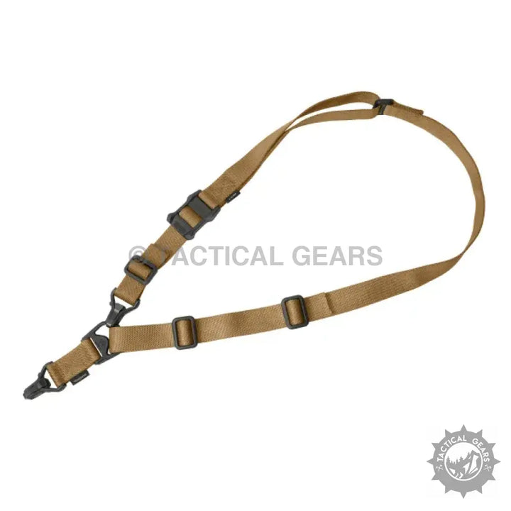 Coyote brown MS3 sling with two-point attachment, quick-adjust buckles, and extreme resistance