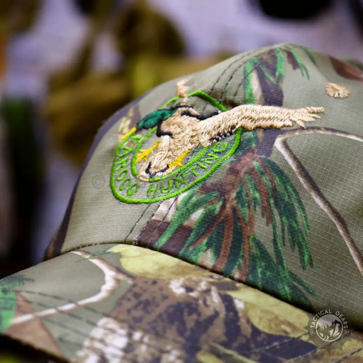 Camouflage hunting cap with embroidered duck logo, Faroo Hunting Cap baseball cap