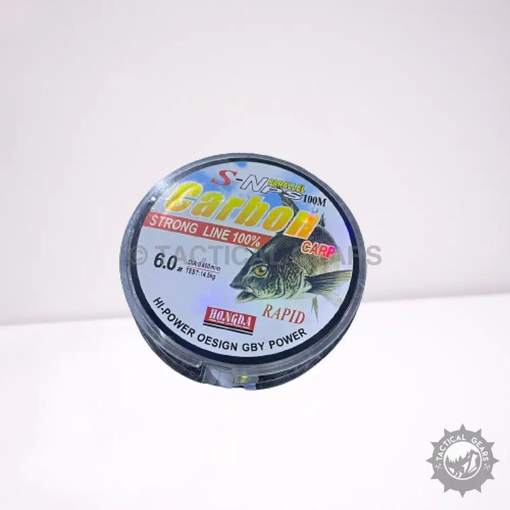 Fishing line spool with fish illustration for 7 Ft fishing rod and spinning reel setup