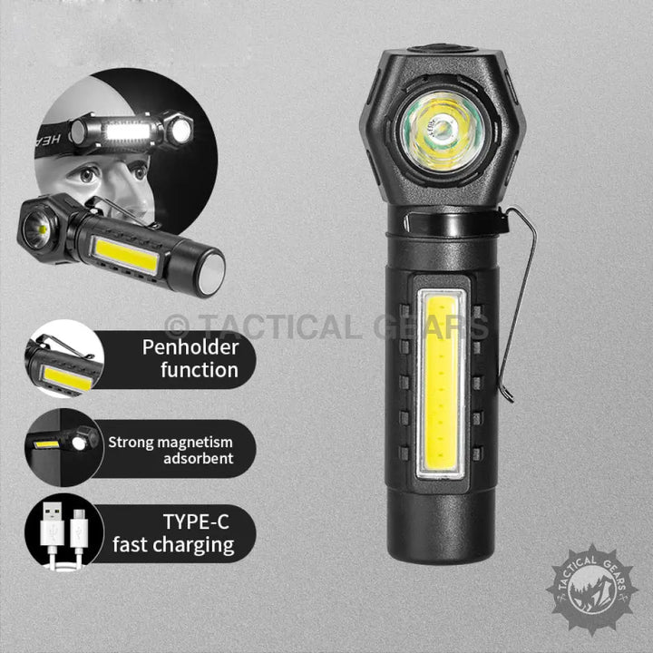 KX-212 rechargeable LED headlamp and flashlight with strong magnetism and Type-C charging