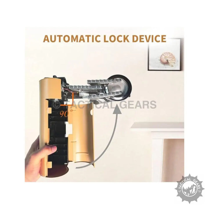 Disassembled automatic door lock device with internal gear mechanism for Foldable Compact Cassette Stove