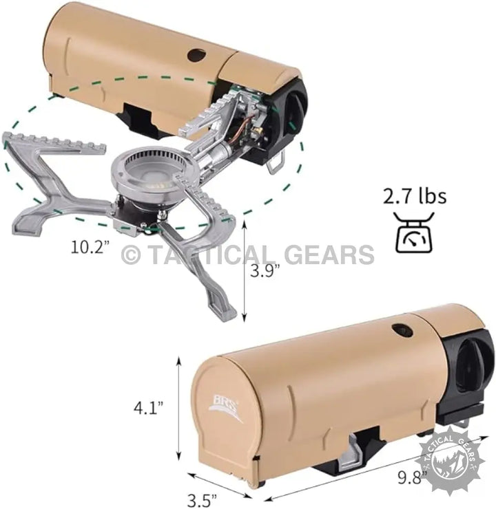 Foldable Compact Cassette Stove with collapsible design and integrated fuel canister