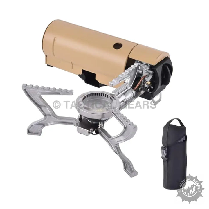 Foldable Compact Cassette Stove with built-in fuel canister and carrying case for camping