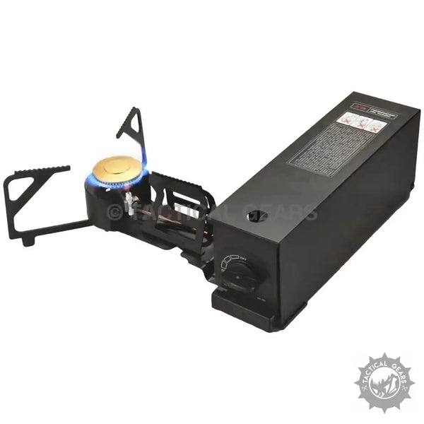 Portable camping stove with integrated fuel canister, the ultimate cooking solution for outdoor adventures