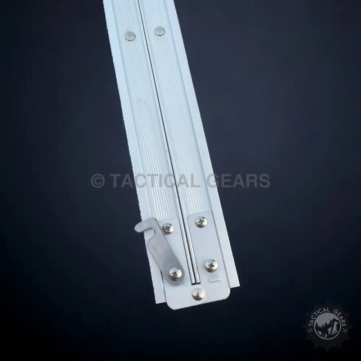 Aluminum track with locking mechanism on Folding Camping Picnic Table with aluminum frame