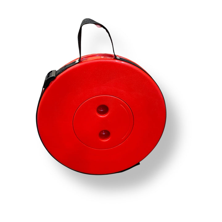 Red folding carrying stool with strap, portable folding carrying stool for travel