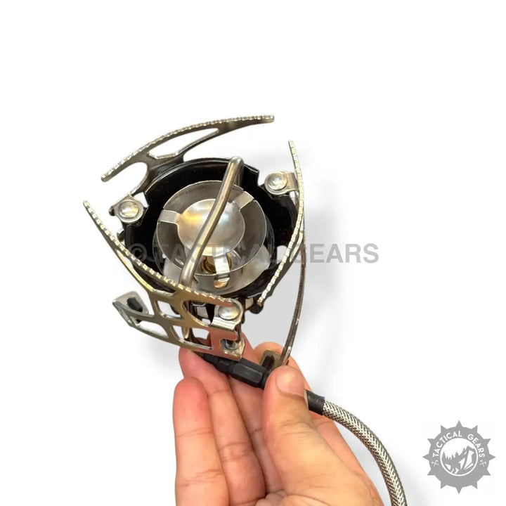 Folding Portable Camping Stove with integrated pot support for outdoor cooking