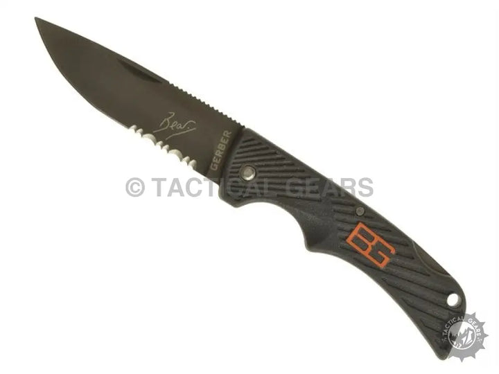 Gerber Bear Grylls compact scout knife with serrated drop point blade