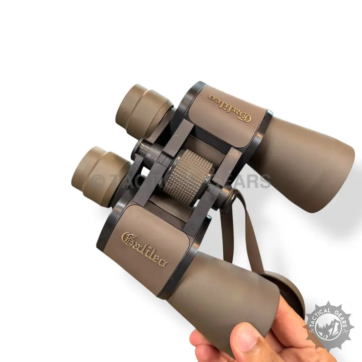Brown Galileo binoculars with textured focusing knob, Galileo 20x50 binocular Black and Bronze