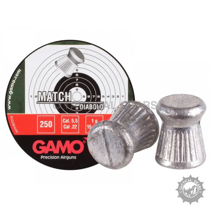 Gamo Match Diabolo .22 caliber airgun pellets for precise shooting and target practice