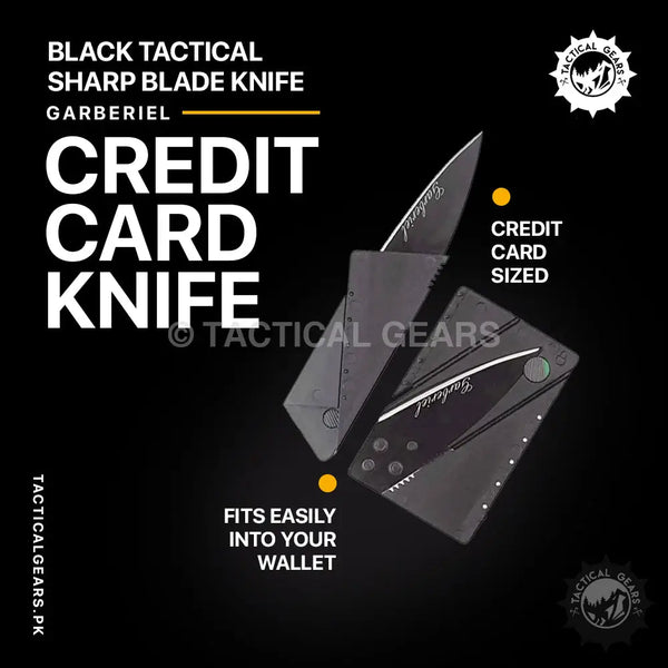 Garberiel Credit Card Knife Black Tactical Sharp Blade Knife Knives