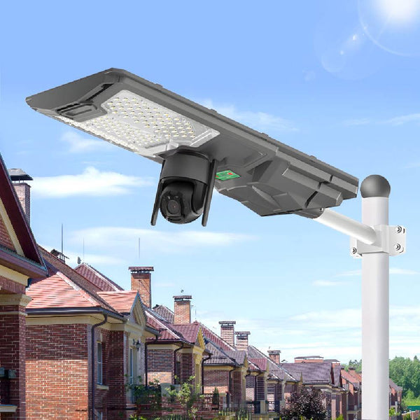 Gdsuper Solar Street Light with Security Camera showcasing solar light and security features