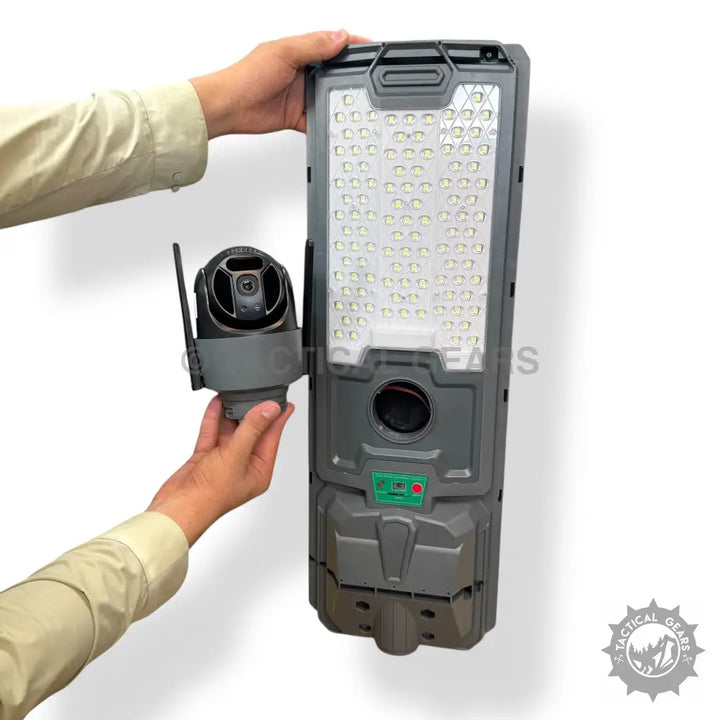 Gdsuper Solar Light with Security Camera and Floodlight for outdoor security