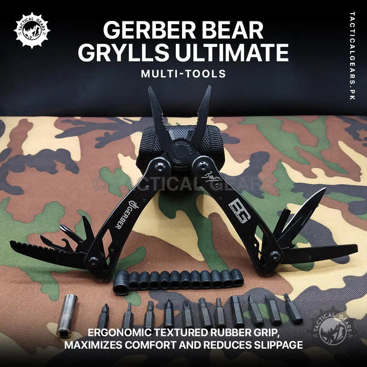 Gerber Bear Grylls Ultimate multi-tool with fold-out implements and screwdriver bits