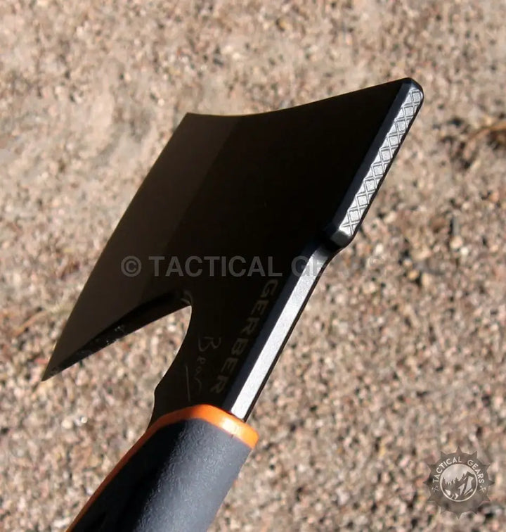 Black Gerber Gear Bear Grylls Survival Hatchet with orange accents