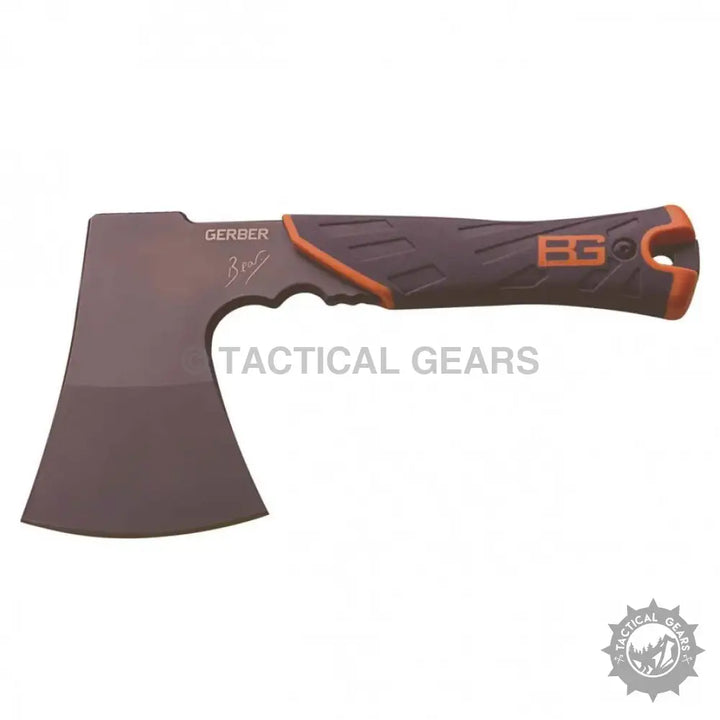 Gerber Bear Grylls Survival Hatchet with black orange handle and steel blade