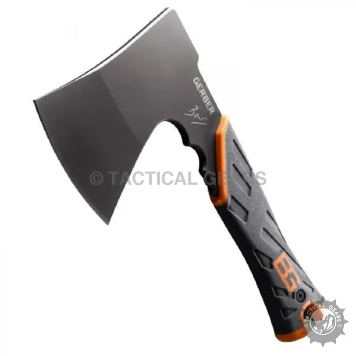 Gerber Gear Bear Grylls Survival Hatchet in black and orange with textured handle