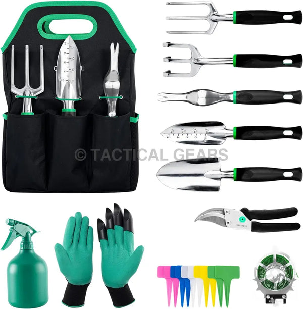 GIGALUMI Aluminum Gardening Tool Set 20 Pcs with comprehensive gardening tools and accessories