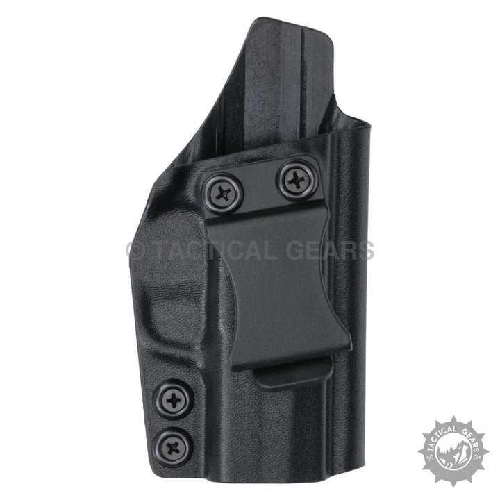 Black Kydex Glock belt holster with adjustable belt clip for concealed carry