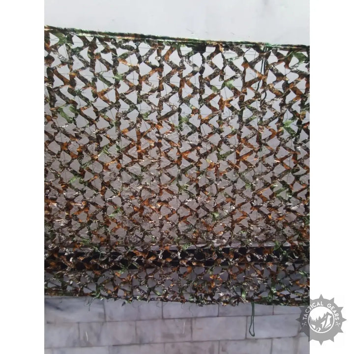 Camouflage netting with mesh backing for 5 x 15 ground blind camouflage concealment