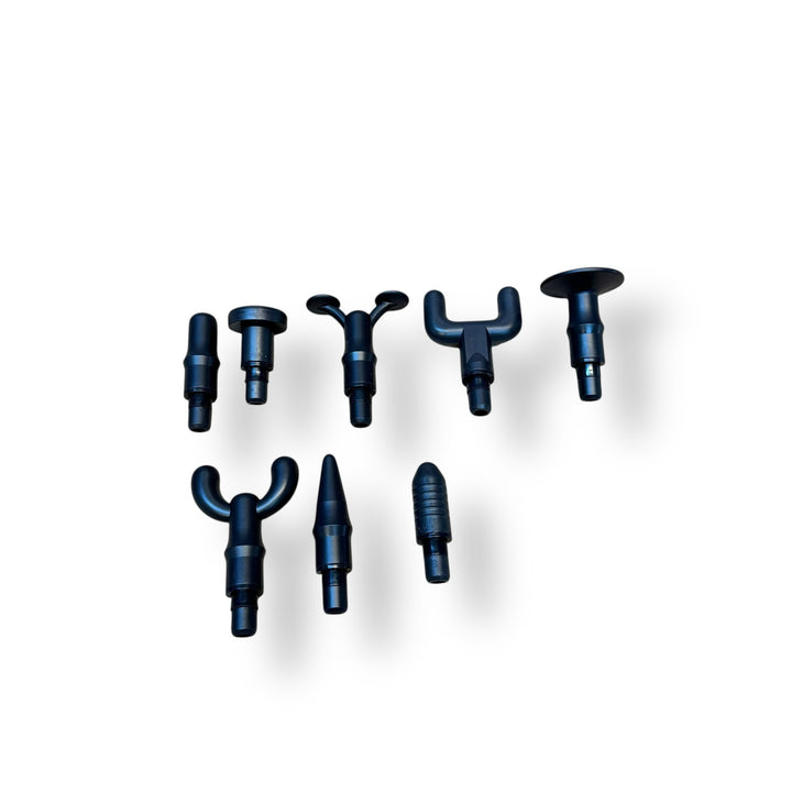 Dark-colored heads massager attachments set for Handheld Muscle Massager with 9 Heads
