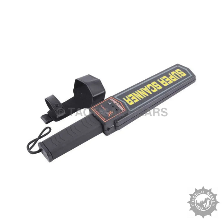 Black handheld metal detector with holster for security inspection and detection tasks
